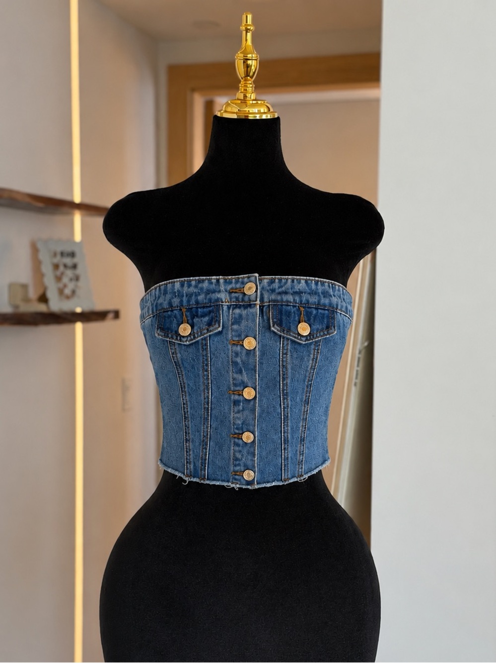 Edikted Y2K Denim Corset Festival Top | Cool Girl Muse